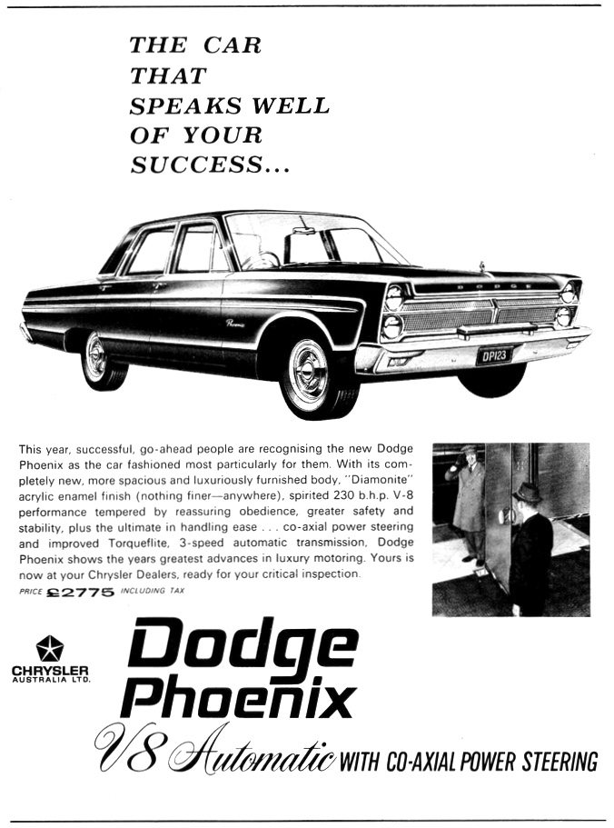 1965 AP2D Dodge Phoenix V8 Automatic Chrysler Australia